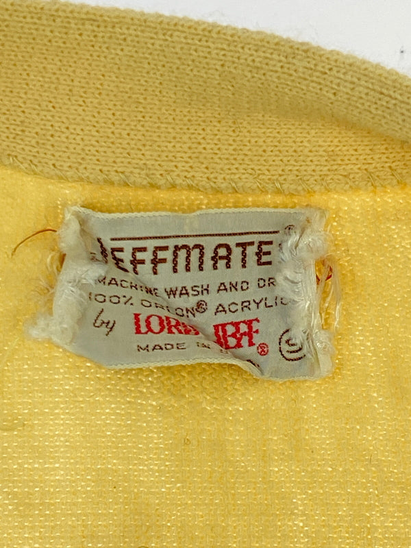 【現状渡し品】【メンズ】 JEFFMATES ジェフメイツ 70'S カーディガン 1970年代 メンズ トップス 146-260617-KS-22-min サイズ：S カラー：イエロー系 万代Net店