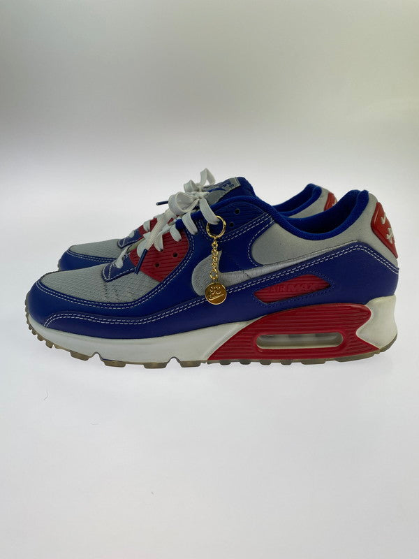 【中古品】【メンズ】 NIKE ナイキ DD8457-400 日本未発売モデル AIR MAX 90 PIRATE RADIO エアマックス90 パイレーツ ラジオ スニーカー シューズ 靴 160-241125-me-01-min サイズ：274.5cm US9.5 カラー：ブルー/グレー/レッド 万代Net店