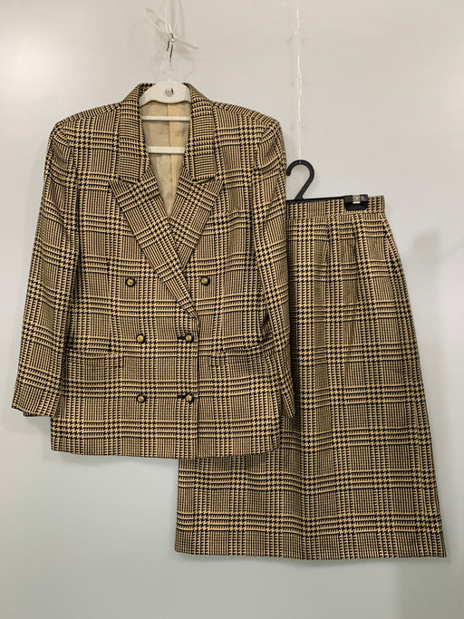 【中古品】【レディース】 Burberrys バーバリーズ CHECK SUIT FJ087-928 チェックスーツ セットアップ ジャケット スカート 170-250225-yn-12-min サイズ：9AR カラー：ブラウン系 万代Net店