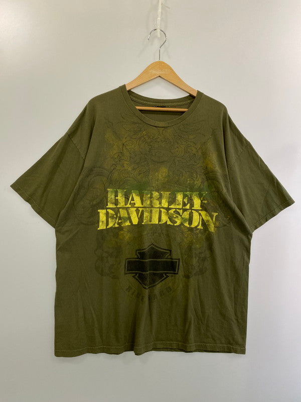 【中古品】【メンズ】 HARLEY DAVIDSON ハーレーダビッドソン S/S PRINT TEE ショートスリーブ プリントTシャツ 半袖Tシャツ トップス 146-241202-yn-29-min カラー：オリーブグリーン 万代Net店