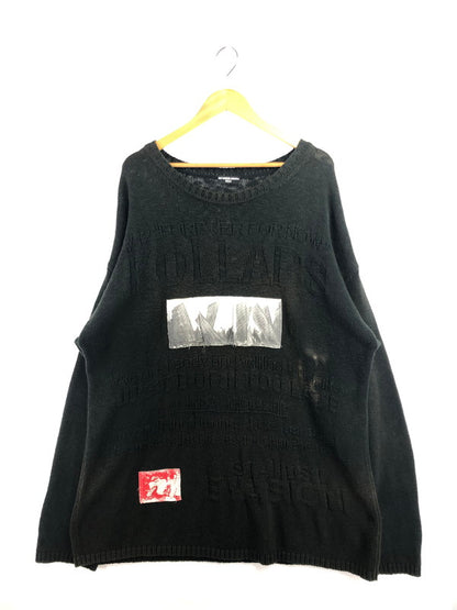 【中古品】【メンズ】 RAF SIMONS REDUX ラフ シモンズ レダックス 21SS TERROR ERA REISSUE PATCH OVERSIZED KNIT 02SSテロ期復刻 パッチオーバーサイズニット 141-260505-rt-31-tag サイズ：2 カラー：ブラック 万代Net店