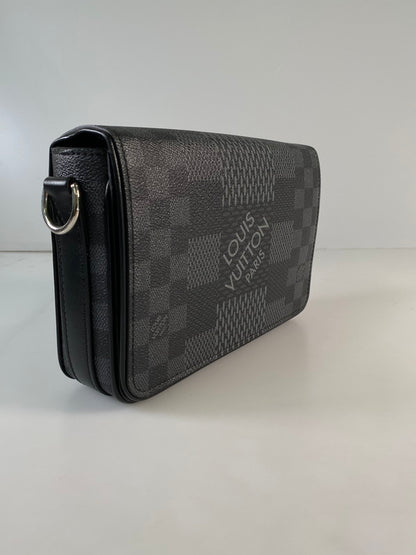 【中古品】【メンズ/レディース】 LOUIS VUITTON ルイ・ヴィトン N5001 ダミエ グラフィット・ステュディオ メッセンジャー ショルダーバッグ 179-241125-me-23-min カラー：ブラック 万代Net店