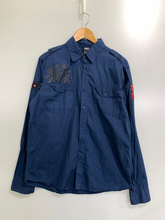 【中古品】【メンズ】 MMA ELITE L/S SHIRT ロングスリーブシャツ 長袖シャツ トップス 146-241129-yn-34-min サイズ：L カラー：ネイビー 万代Net店