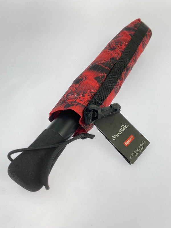 【中古美品】【メンズ/レディース】 SUPREME × SHEDRAIN シュプリーム シェッドレイン WORLD FAMOUS UMBRELLA ワールドフェイマス アンブレラ 折りたたみ傘 149-260420-KS-01-min サイズ：畳んだ状態38×8 カラー：レッド/ブラック 万代Net店