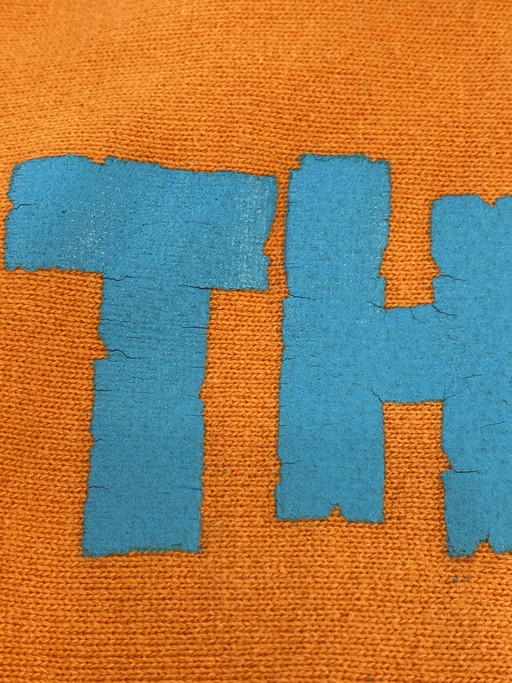 【中古品】【メンズ】 UNITED SPORTS ユナイテッドスポーツ USA製 90S PARODY HOODED SWEATSHIRT プルオーバーパーカー 146-241204-AS-16-min サイズ：M カラー：オレンジ 万代Net店