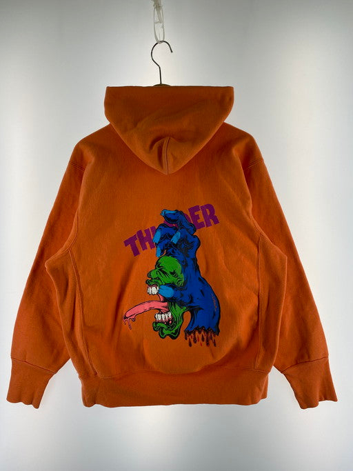 【中古品】【メンズ】 UNITED SPORTS ユナイテッドスポーツ USA製 90S PARODY HOODED SWEATSHIRT プルオーバーパーカー 146-241204-AS-16-min サイズ：M カラー：オレンジ 万代Net店