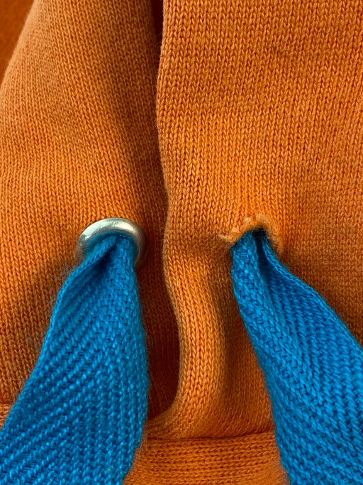 【中古品】【メンズ】 UNITED SPORTS ユナイテッドスポーツ USA製 90S PARODY HOODED SWEATSHIRT プルオーバーパーカー 146-241204-AS-16-min サイズ：M カラー：オレンジ 万代Net店