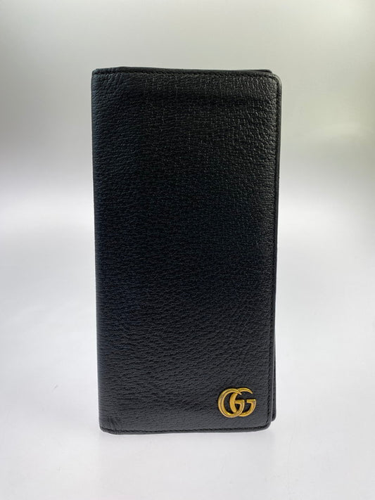 【中古品】【メンズ/レディース】 GUCCI グッチ LONG WALLET 459133 GGマーモント レザー ロングウォレット 長財布 札入れ 181-241204-yn-10-min カラー：ブラック 万代Net店