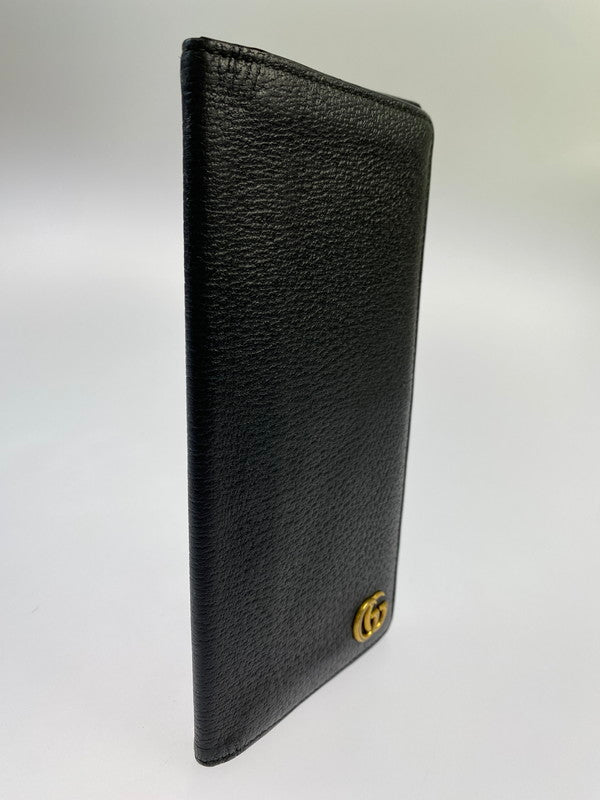 【中古品】【メンズ/レディース】 GUCCI グッチ LONG WALLET 459133 GGマーモント レザー ロングウォレット 長財布 札入れ 181-241204-yn-10-min カラー：ブラック 万代Net店