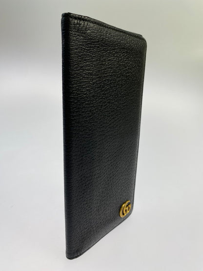 【中古品】【メンズ/レディース】 GUCCI グッチ LONG WALLET 459133 GGマーモント レザー ロングウォレット 長財布 札入れ 181-241204-yn-10-min カラー：ブラック 万代Net店