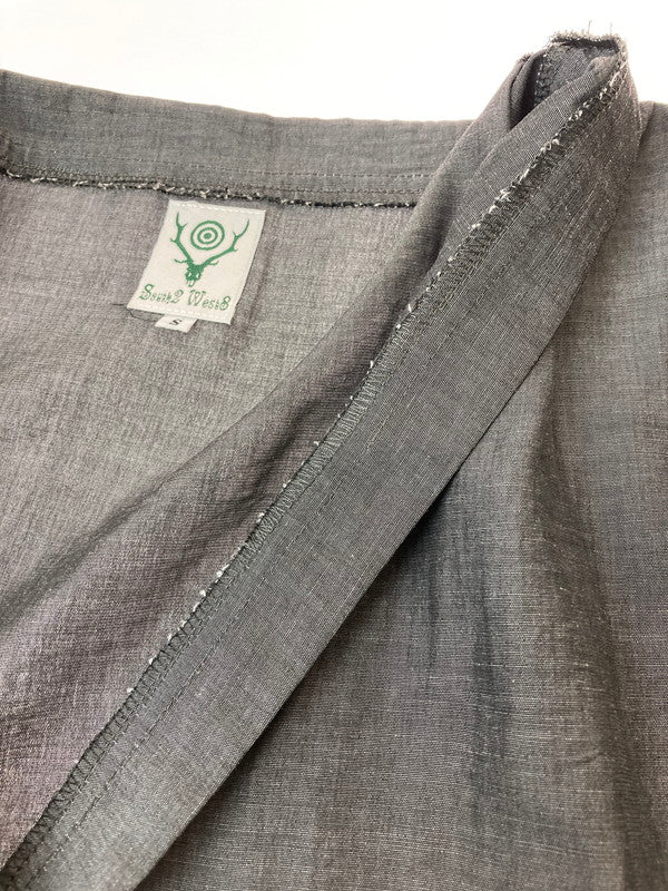 【中古品】【メンズ】 SOUTH2WEST8 サウスツーウエストエイト GL848 SIDE SLIT V NECK SHIRT Vネックシャツ 140-241202-cn-04-min サイズ：S カラー：グレー 万代Net店