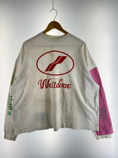 【現状渡し品】【メンズ】 WELLDONE ウェルダン WD-TP7-20-083-U-WH REMAKE LOGO LONG SLEEVE ロゴロングスリーブ トップス 142-241202-ks-03-min サイズ：S カラー：ホワイト 万代Net店