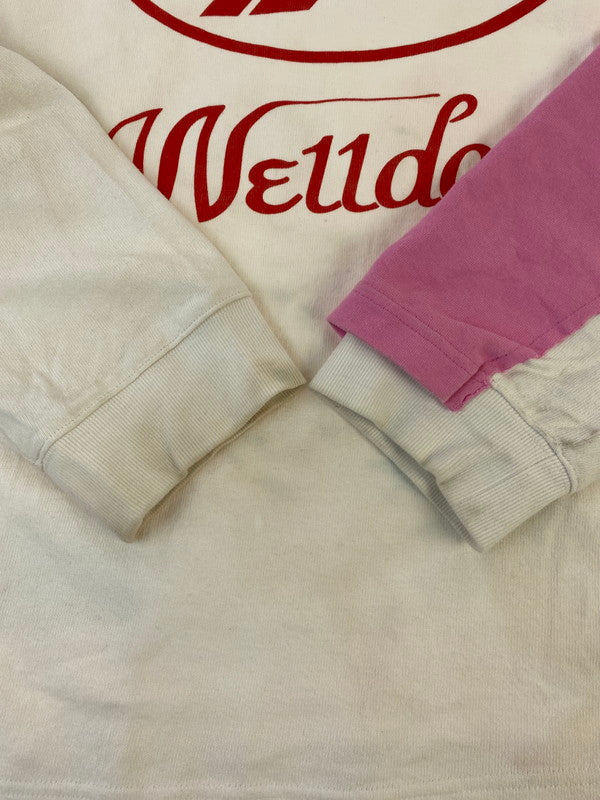 【現状渡し品】【メンズ】 WELLDONE ウェルダン WD-TP7-20-083-U-WH REMAKE LOGO LONG SLEEVE ロゴロングスリーブ トップス 142-241202-ks-03-min サイズ：S カラー：ホワイト 万代Net店