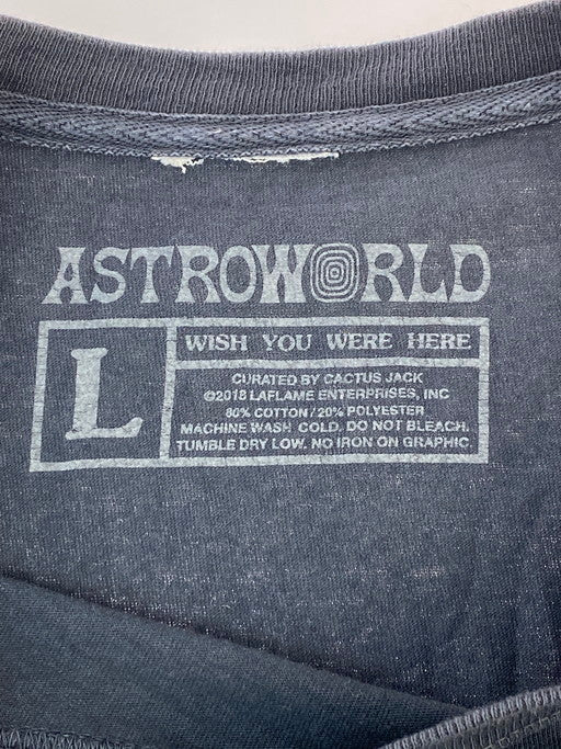 【中古品】【メンズ】 USED TRAVIS SCOTT ASTROWORLD TOUR TEE 半袖Tシャツ 142-241204-AS-6-min サイズ：L カラー：ブラック 万代Net店