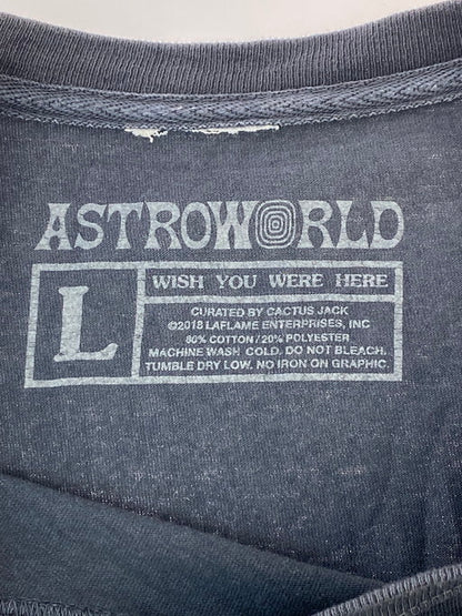 【中古品】【メンズ】 USED TRAVIS SCOTT ASTROWORLD TOUR TEE 半袖Tシャツ 142-241204-AS-6-min サイズ：L カラー：ブラック 万代Net店