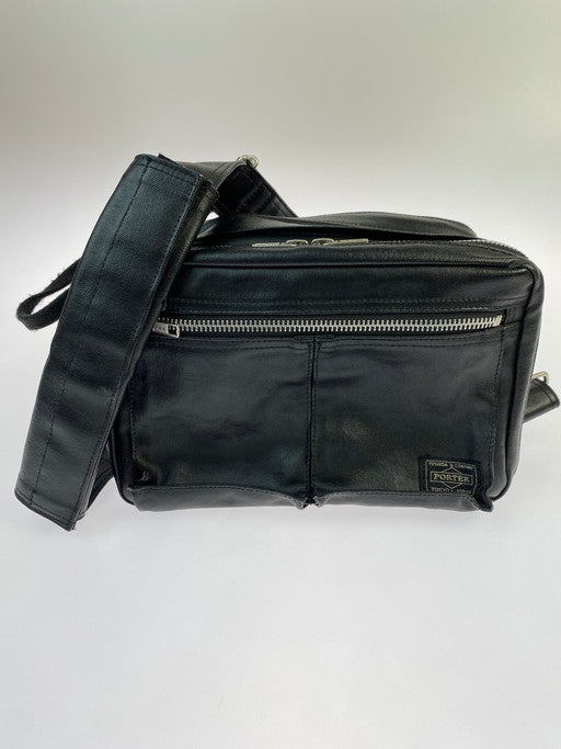 【中古品】【メンズ】 PORTER ポーター FREESTYLE SHOULDER BAG L 鞄 バッグ ショルダーバッグ 188-241207-AS-24-min カラー：ブラック 万代Net店