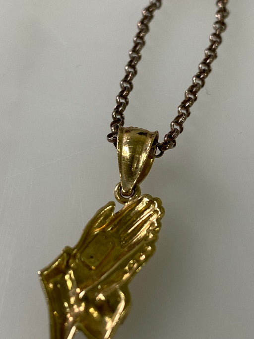 【中古品】【メンズ/レディース】  VINTAGE 10K PRAYING HANDS＆SILVER CHAIN NECKLACE ヴィンテージ ネックレス アクセサリー 192-241211-yn-07-min カラー：シルバー/ゴールド 万代Net店