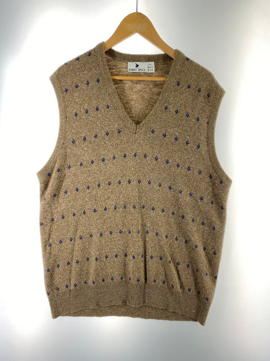 【中古品】【メンズ】 ROBERT BRUCE ロバートブルース KNITVEST ニットベスト メンズ トップス 146-260410-KS-07-min サイズ：XL カラー：ブラウン系 万代Net店