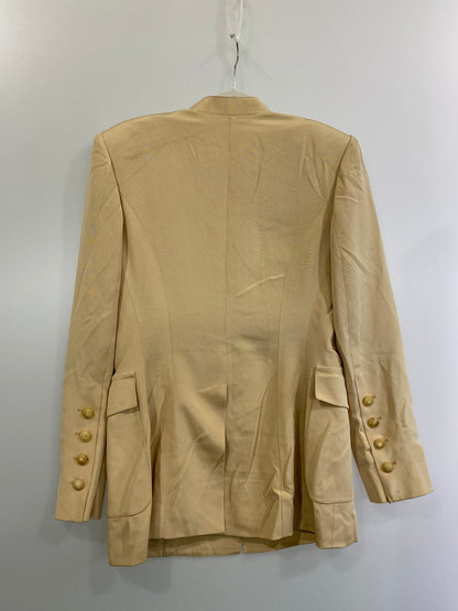 【中古品】【レディース】  HERMES エルメス 80S SOUTIEN COLLAR LINEN JACKET ステンカラー ジャケット アウター 168-241210-me-18-min サイズ：40 カラー：クリーム 万代Net店