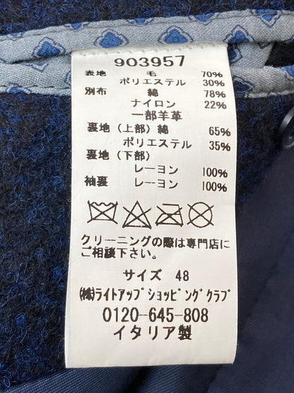 【中古品】【レディース】 H.C.R. ITALIA 903957 イタリア製 ウラノウールコート アウター 169-241209-me-02-min サイズ：48 カラー：ネイビー 紺 万代Net店