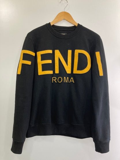 【中古品】【メンズ】 FENDI フェンディ 12CPF-20-1906 LOGO CREWNECK SWEATSHIRT スウェット トレーナー 141-241208-AS-15-min サイズ：M カラー：ブラック 万代Net店