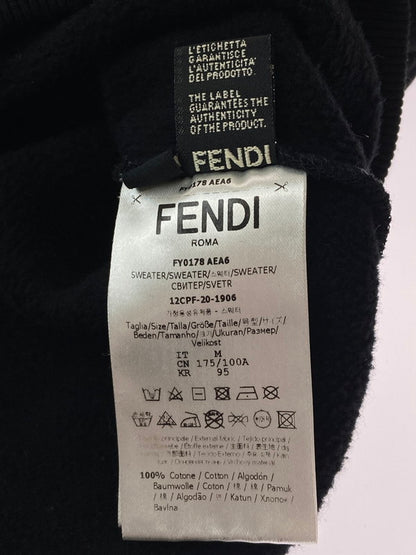 【中古品】【メンズ】 FENDI フェンディ 12CPF-20-1906 LOGO CREWNECK SWEATSHIRT スウェット トレーナー 141-241208-AS-15-min サイズ：M カラー：ブラック 万代Net店