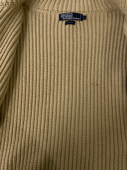 【中古品】【メンズ】  POLO BY RALPH LAUREN 90's DRIVERS KNIT ポロ バイ ラルフローレン ドライバーズニット トップス 146-241212-yn-08-min サイズ：L カラー：ブラウンベージュ 万代Net店