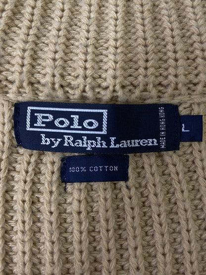 【中古品】【メンズ】  POLO BY RALPH LAUREN 90's DRIVERS KNIT ポロ バイ ラルフローレン ドライバーズニット トップス 146-241212-yn-08-min サイズ：L カラー：ブラウンベージュ 万代Net店