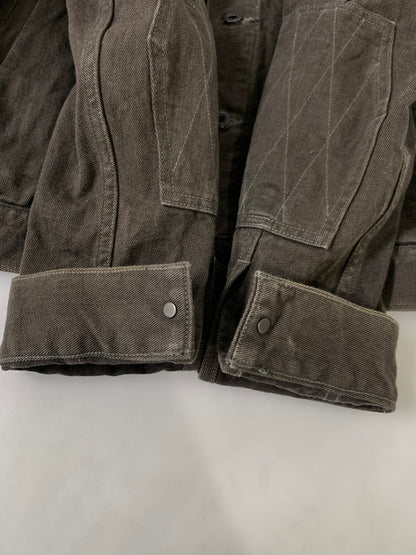 【中古品】【メンズ】 ROUGH AND RUGGED ラフアンドラゲッド デニムジャケット メンズアウター 142-241210-em-06-min サイズ：3 カラー：ダークブラウン 万代Net店