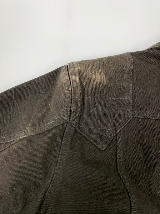 【中古品】【メンズ】 ROUGH AND RUGGED ラフアンドラゲッド デニムジャケット メンズアウター 142-241210-em-06-min サイズ：3 カラー：ダークブラウン 万代Net店