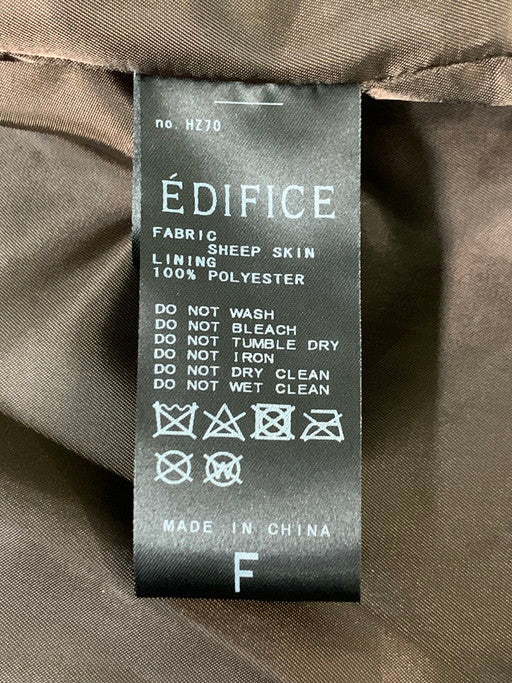 【中古品】【メンズ】 EDIFICE エディフィス シープベジレザー ロングベスト 23-011-300-1008 メンズ トップス インナーアウター メンズベスト 重ね着 147-241210-em-17-min サイズ：F カラー：ブラック 万代Net店