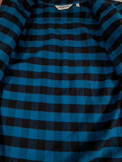 【中古品】【メンズ】 A BATHING APE アベイシングエイプ WOOL FLANNEL CHECK SHIRT ウール フランネル チェック シャツ 長袖シャツ トップス 142-241217-yn-04-min サイズ：M カラー：ブルー系 万代Net店