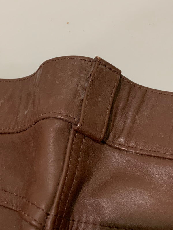【現状渡し品】【メンズ】 OHPLAN オウプラン レザーパンツ ボトムス 156-241220-me-23-min サイズ：30 カラー：ブラウン 万代Net店