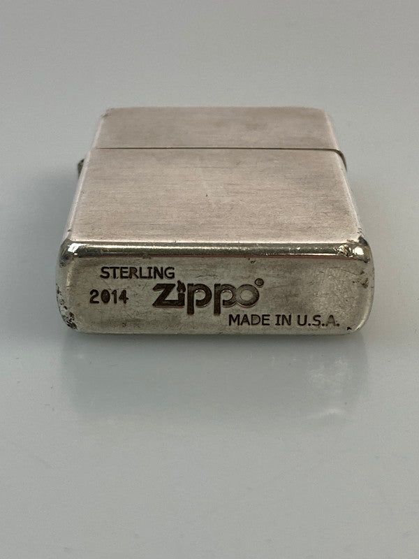 【中古品】【メンズ/レディース】 ZIPPO ジッポ 2014 STERLING SILVER PLAIN スターリングシルバー プレイン ライター 206-250131-me-05-min カラー：シルバー 万代Net店