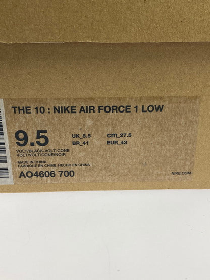 【中古品】【メンズ】 NIKE ナイキ THE 10 AIR FORCE 1 LOW OFF-WHITE AO4606-700 ザ テン エア フォース ワン オフホワイト スニーカー 靴 160-241216-yn-03-min サイズ：27.5cm US9.5 カラー：VOLT/BLACK-VOLT-CONE 万代Net店