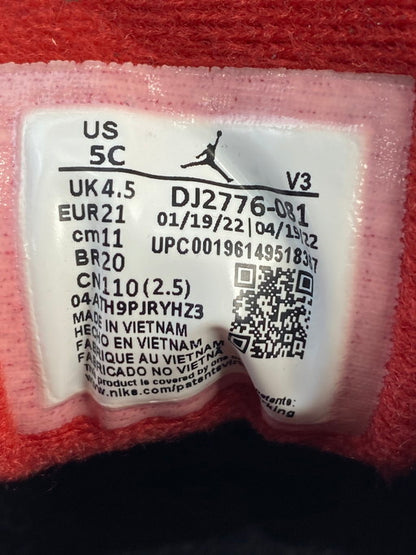 【中古品】【キッズ】 NIKE ナイキ TD AIR JORDAN 7 RETRO DJ2776-081 エア ジョーダン レトロ スニーカー 靴 160-241216-yn-18-min サイズ：11.0cm US5C カラー：BLACK/CITRUS-VARSITY-RED 万代Net店