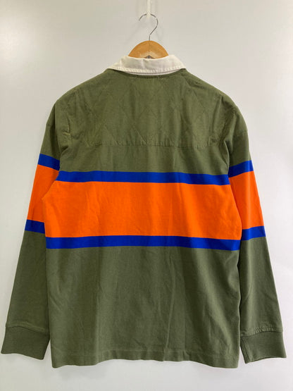 【中古美品】【メンズ】 Polo by Ralph Lauren ポロバイラルフローレン  CLASSIC FIT STRIPED JERSEY クラシックフィット ストライプ ジャージ トップス ポロシャツ 147-241213-jt-05-min サイズ：M カラー：オリーブ/オレンジ/ブルー 万代Net店