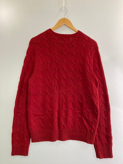 【中古品】【メンズ】 RALPH LAUREN ラルフローレン ケーブルニット セーター トップス 146-241216-me-08-min サイズ：M カラー：レッド 赤 万代Net店