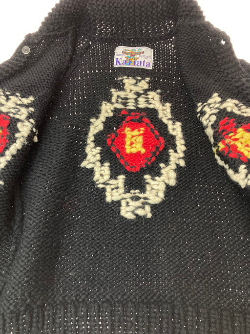 【中古品】【メンズ】 KANATA カナタ COWICHAN NATIVE CARDIGAN カウチン ネイティブ カーディガン ニット アウター 146-241216-me-09-min カラー：ブラック 黒 万代Net店