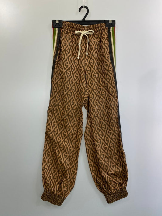 【中古品】【メンズ】 GUCCI グッチ G RHOMBUS JOGGING PANT 596001 ランバス ジョギングパンツ ボトムス 152-241219-yn-03-min サイズ：XS カラー：ブラウン系 万代Net店