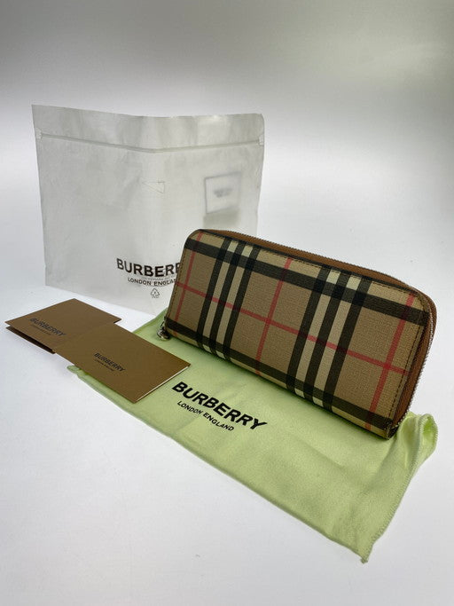 【LIFTる。景品】【中古品】【メンズ/レディース】 BURBERRY バーバリー  8015345 ノバチェック ラウンドファスナーウォレット 長財布 181-241222-ks-12-min カラー：ブラウン/ブラック/レッド/チェック柄 万代Net店