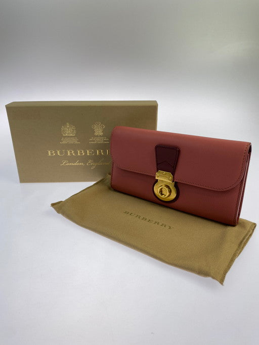 【LIFTる。景品】【中古】【レディース】 BURBERRY バーバリー HALTON LEATHER LONG WALLET 長財布 181-241222-ks-11-min カラー：ピンク 万代Net店