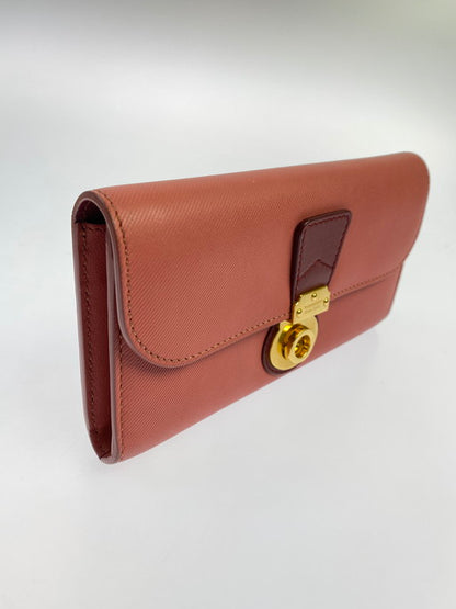 【LIFTる。景品】【中古】【レディース】 BURBERRY バーバリー HALTON LEATHER LONG WALLET 長財布 181-241222-ks-11-min カラー：ピンク 万代Net店