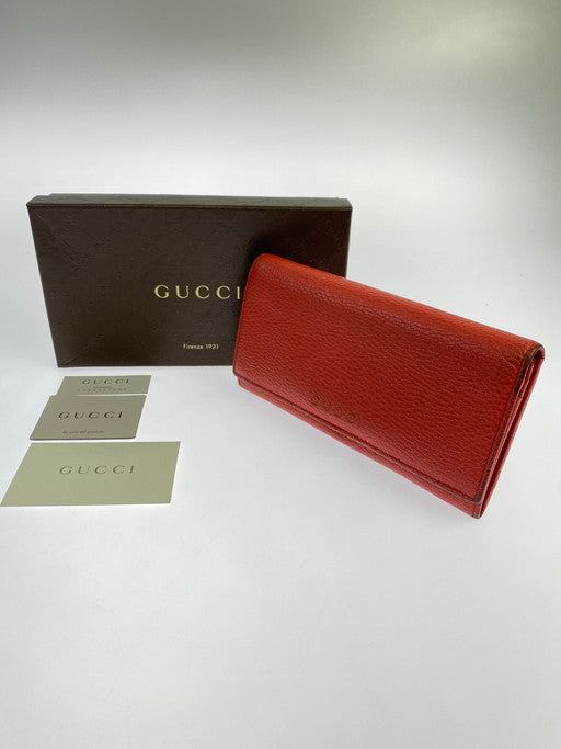 【現状渡し品】【メンズ/レディース】 GUCCI グッチ 346058 レザー 長財布 181-241222-ks-09-min カラー：レッド系 万代Net店