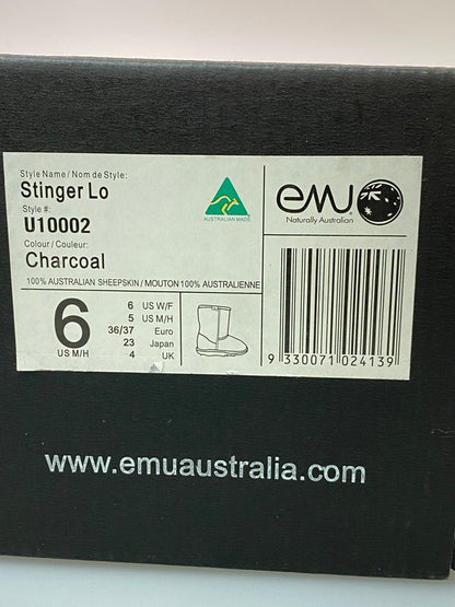 【中古品】【レディース】 EMU エミュ U10002 STINGER LO CHARCOAL スティンガー ブーツ 靴 167-241220-me-34-min サイズ：23.0cm カラー：チャコール 万代Net店
