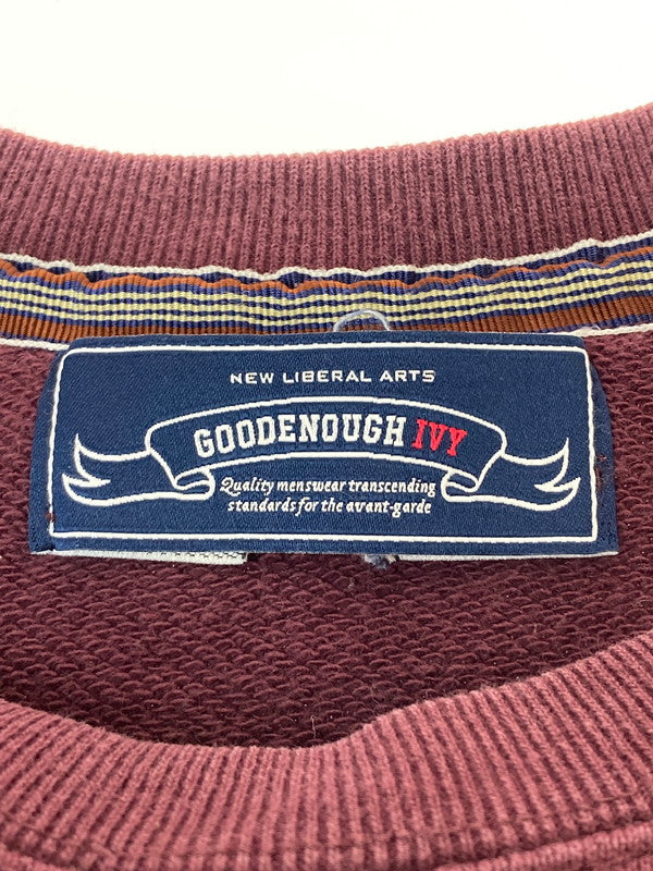 【中古品】【メンズ】 GOODENOUGH グッドイナフ IVY カレッジスウェット トレーナー トップス 142-241216-me-22-min サイズ：S カラー：ボルドー系 万代Net店