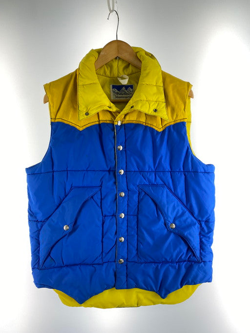 【中古品】【メンズ】  POWDERHORN MOUNTAINEERING パウダーホーンマウンテニアリング USA製 80S DOWN VEST アウター ダウンベスト 146-241218-AS-15-min サイズ：L カラー：ブルー/イエロー 万代Net店