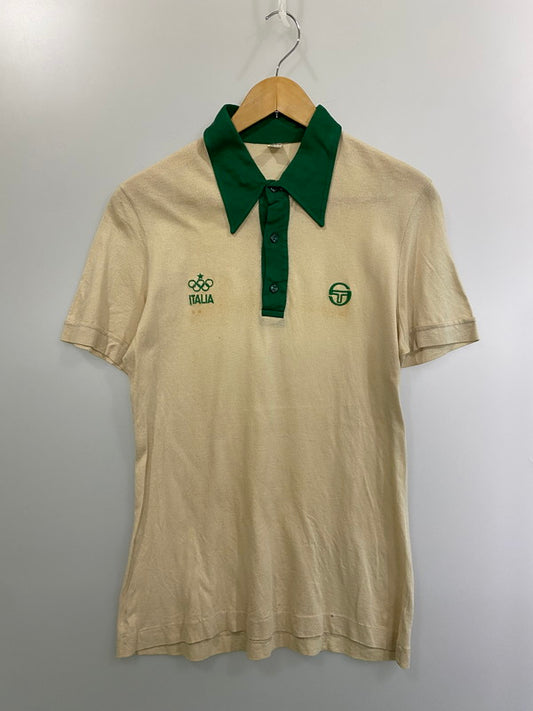 【現状渡し品】【メンズ】 SERGIO TACCHINI セルジオ タッキーニ80-90S POLO SHIRT ポロシャツ 146-260408-zi-25-min サイズ：US L カラー：グリーン/ベージュ 万代Net店