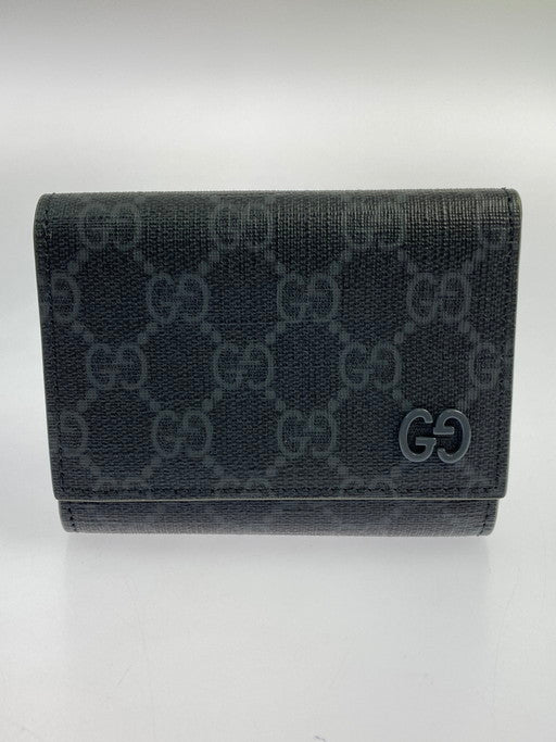 【中古美品】【メンズ/レディース】 GUCCI グッチ 769225 GG ディテール付き GG 三つ折りウォレット 181-241222-ks-10-min カラー：グレー系/グリーン 万代Net店