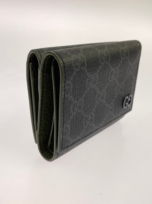 【中古美品】【メンズ/レディース】 GUCCI グッチ 769225 GG ディテール付き GG 三つ折りウォレット 181-241222-ks-10-min カラー：グレー系/グリーン 万代Net店